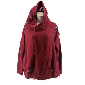 Chelsea DeBoer Lily & Lottie Hoodie Distressed Grunge 90s Y2K Cozy Womens Medium